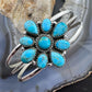 Sterling Southwestern Style Turquoise Cluster Decorated Bracelet For Women