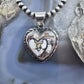 Native American Sterling Silver Wild Horse Decorated Double Heart Pendant For Women