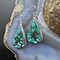 Sterling Silver Southwestern Style Teardrop Turquoise Dangle Earrings For Women