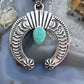 Sterling Silver Southwestern Style Teardrop Turquoise Stamped Naja Uni Pendant