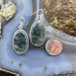 Sterling Silver Southwestern Style Oval Moss Agate Decorated Dangle Earrings For Women