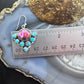 Sterling Silver Southwestern Style Turquoise & Dahlia Dangle Earrings For Women