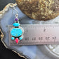 Sterling Silver Southwestern Style Turquoise, Pink & Purple Dahlia Dangle Earrings For Women