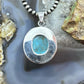 Sterling Silver Southwestern Style Round Tibetan Turquoise Decorated Pendant For Women