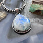 Sterling Silver Southwestern Style Teardrop Blue Moonstone Pendant For Women #1