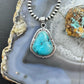 Sterling Silver Southwestern Style Tibetan Turquoise Pendant For Women