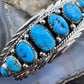 Anita Whitegoat Native American Sterling Silver Turquoise Row Bracelet For Women