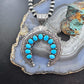 Vintage Signed Native American Sterling Silver Sleeping Beauty Turquoise Unisex Naja Pendant