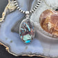 Sterling Silver Southwestern Style Large Oval Copper Turquoise Pendant For Women