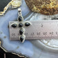 Sterling Silver Southwestern Style 6 Onyx Decorated Cross Pendant For Women