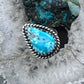 Sterling Silver Southwestern Style Teardrop Turquoise Ring Size 8.5 For Women