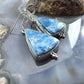 Sterling Silver Southwestern Style Triangle Blue Apatite Dangle Earrings For Women