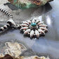 Sterling Silver Southwestern Style Rounded Turquoise Pendant Cluster For Women