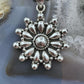 Sterling Silver Southwestern Style Decorated Cluster Floral Pendant For Women