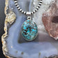 Sterling Silver Southwestern Style Matrixed LG Oval Green Turquoise Pendant For Women