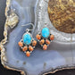 Sterling Silver Southwestern Style Turquoise & Orange Copper Turquoise Dangle Earrings For Women