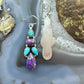 Sterling Silver Southwestern Style Turquoise & Purple Dahlia Dangle Earrings For Women