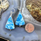 Sterling Silver Southwestern Style Triangle Blue Apatite Dangle Earrings For Women