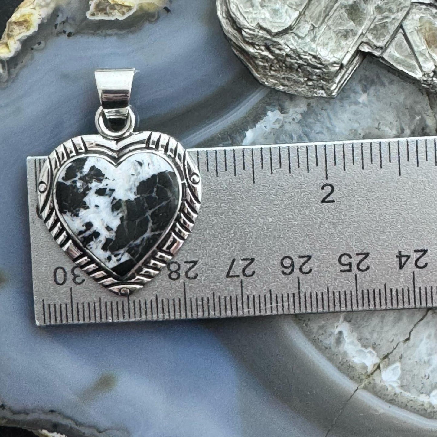 Native American Sterling Silver White Buffalo Heart Pendant For Women