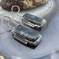 Sterling Silver Southwestern Style Rectangle Moss Agate Dangle Earrings For Women