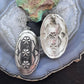 Leander Tahe Native American Sterling Silver Large Oval Repousse Post Earrings For Women