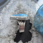 Sterling Silver Southwestern Style Triangle Blue Apatite Ring Size 8.5 For Women