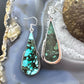 Sterling Silver Southwestern Style Elongated Teardrop Green Turquoise Dangle Earrings For Women