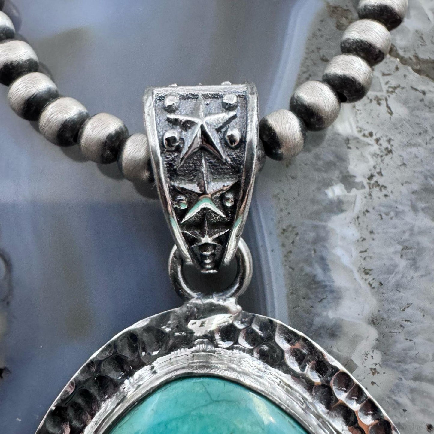 Sterling Silver Southwestern Style Natural Tibetan Turquoise Pendant For Women