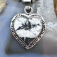 Native American Sterling Silver White Buffalo Heart Pendant For Women