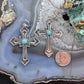 Sterling Silver Southwestern Style Turquoise Cross Dangle Earrings For Women