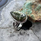 Sterling Silver Southwestern Style Teardrop Chrome Chalcedony Ring Size 9.75 For Women