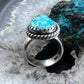 Sterling Silver Southwestern Style Teardrop Turquoise Ring Size 8.5 For Women