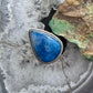 Sterling Silver Southwestern Style Teardrop Neon Apatite Decorated Ring Size 10 For Women