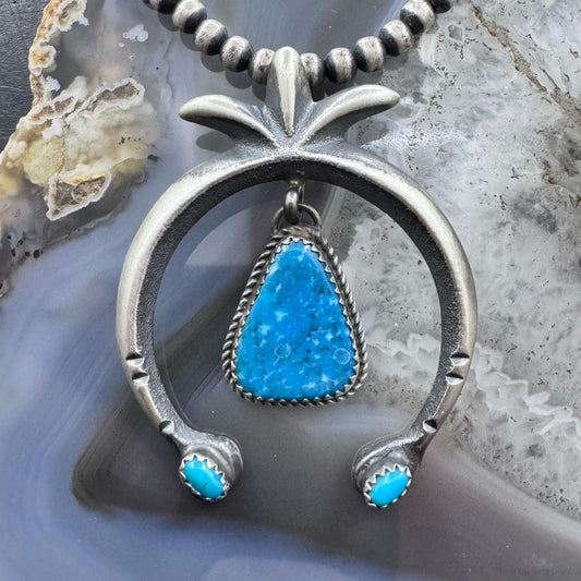 Veronica Cayatineto Native American Sterling Silver Turquoise Unisex Naja Pendant