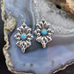 Sterling Silver Southwestern Style Turquoise Cluster Dangle Earrings For Women