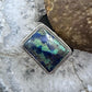 Sterling Silver Southwestern Malachite Azurite Decorated Bar Ring Size 9 For Women