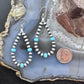 Native American Sterling 3-5mm Navajo Pearl & 3 Turquoise Earrings For Women