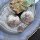 Vintage Native American Sterling Silver Hammered Round Stud Earrings For Women