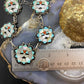 Deane Qualo Zuni Vintage Silver Multistone Inlay Sunfaces 19" Necklace For Women