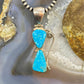 Gary G Sanchez Vintage Sterling Silver 2 Turquoise Decorated Pendant For Women