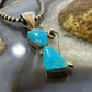 Gary G Sanchez Vintage Sterling Silver 2 Turquoise Decorated Pendant For Women