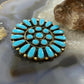 Vintage Native American Sterling Silver Turquoise Cluster Brooch/Pendant For Women