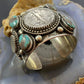 Alex Sanchez Sterling 4 Turquoise 1/2 Walking Liberty Dollar 2 Mercury Dimes Bracelet