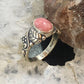 Carolyn Pollack Vintage Sterling Silver Oval Rhodonite Floral Ring For Women