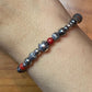Carolyn Pollack Sterling silver Beads w/ Red Jasper Beads Stretch Bracelet For Women