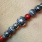 Carolyn Pollack Sterling silver Beads w/ Red Jasper Beads Stretch Bracelet For Women