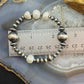 Native American Sterling Silver Navajo Pearl Beads & 4 Pearl Stretch Bracelet For Women