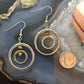 Carolyn Pollack Southwestern Style Sterling Silver 2 Tiger's Eye Double Hoop Dangle Earrings For Women