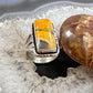 Native American Sterling Silver Bumblebee Jasper Bar Ring Size 7.5 For Women