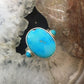 Vintage Native American Sterling Silver 3 Turquoise Ring Size 8 For Women